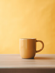 Coffee cup designer mockup with yellow background