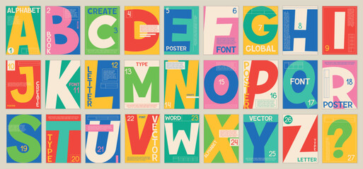 Fototapeta na wymiar Posters with alphabet