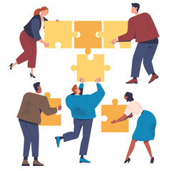 Business puzzles concept