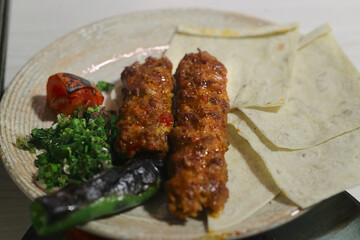 Traditional delicious Turkish foods; Turkish name; Adana kebab