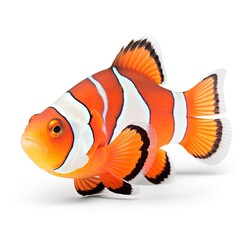 Clownfish isolated on white background cutout. generative ai