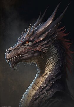 A realistic dragon illustration, Generative AI