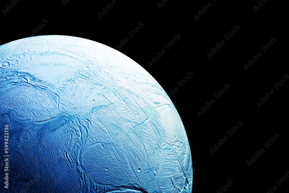 Wall mural an icy planet in deep space. elements of this image furnished nasa.