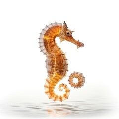 Fototapeta premium Sea horse isolated on white background. generative ai