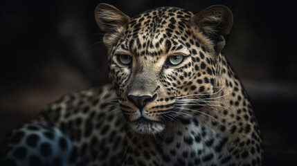 Fototapeta na wymiar Leopard in the Kruger National Park,generative ai