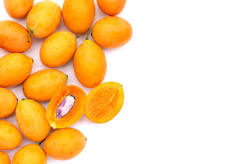 Marian plum fruit isolated on white background
