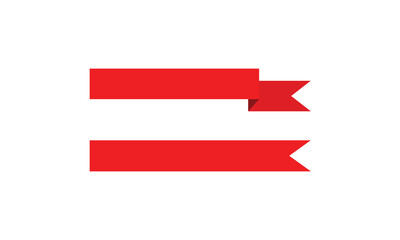 Red banner ribbon strip in flat vector design