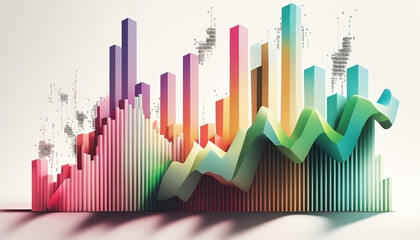 Stock Market Creative Illustration. Stock Charts, Stock Graphs, High Quality Illustration.