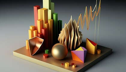 Market Volatility, Stock Market Attractive Visuals. 3D, High Quality Resolution.