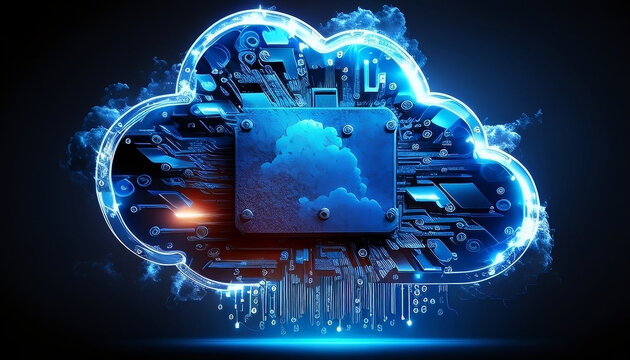 Creative Cloud Computing Illustration. 3D, High Quality Resolution, simple, subtle, vector, icon, background, e-learning, advertisement, banner.