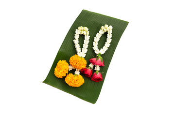Thai flower garlands for Buddhism religious ceremony