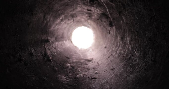 Tube hole motion towards bright light source