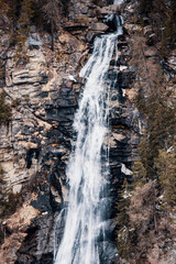 Fototapeta na wymiar Stuiben Falls - Tirol's Biggest Waterfall with Suspension Bridge and Via Ferrata