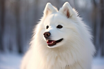 Fototapeta premium American Eskimo Dog - made with generative ai