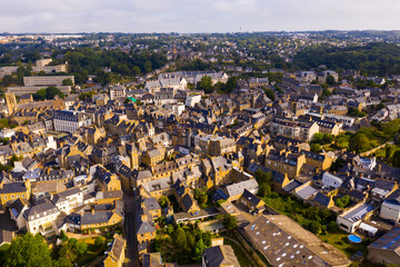Top view of the city of Lannion. Brittany. France