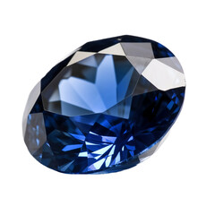 Blue sapphire, transparent background, remove background. AI generative
