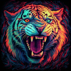 Psychedelic Luminescence Tiger
