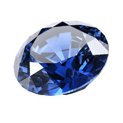 Blue sapphire, transparent background, remove background. AI generative