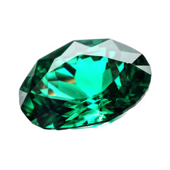 Fototapeta premium Emerald, white background, transparent background. AI generative