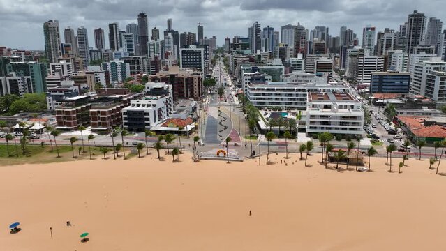 Busto Tamandare At Joao Pessoa Paraiba Brazil. Seascape Coastal Background. Construction Skyline City Landscape Stunning. Construction Cityscape City Landscape Business Center Business.