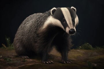 Fototapeta premium raccoon on a rock