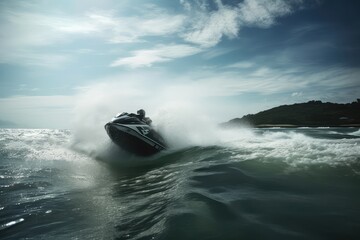 Naklejka premium boat on the sea