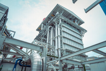 Heat recovery Steam Generator with pipe line, air intake and Up stair. The photo is suitable to use...