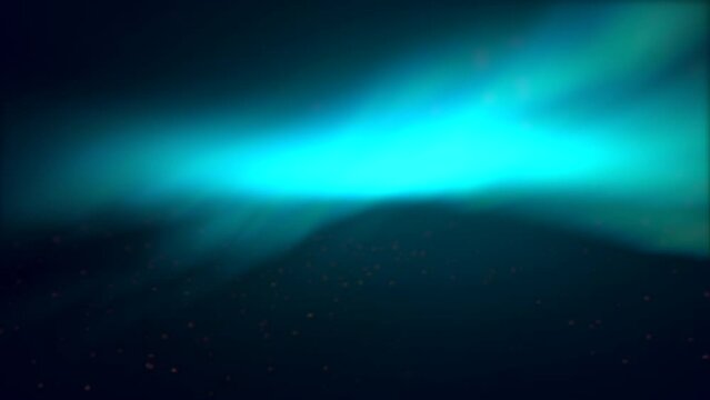 Mystical blue aurora waves on night sky, motion abstract nature, galaxy and futuristic style background