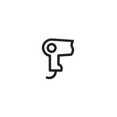 Blow Dryer Hair Outline Icon