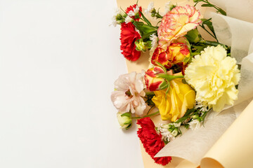 Bouquet of carnations and roses