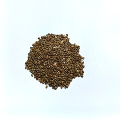 chia seeds pile isolated on white