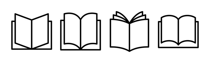Book icon vector illustration. open book sign and symbol. ebook icon