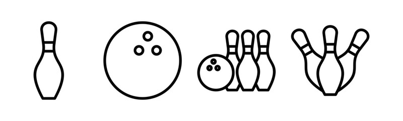 Bowling icon vector illustration. bowling ball and pin sign and symbol.