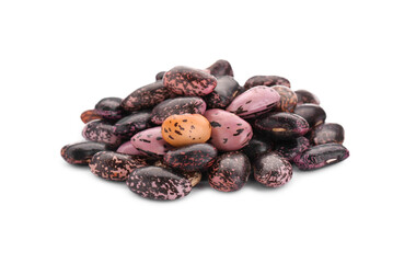 Pile of dry kidney beans on white background