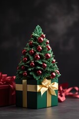 christmas tree and gifts, generative ai