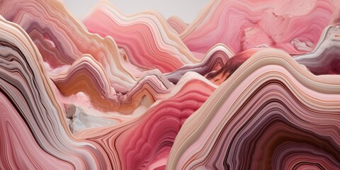 Pink agate mineral, slice. Abstract elegant background, vivid colours. Wellbeing, healing and emotional theme. Crystals and stones. AI image	
 - obrazy, fototapety, plakaty