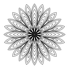 Mandala for coloring book, round ornament, irregular floral shape decoration, oriental vector, stress therapy pattern, weave yoga vector logo design element. adult mandala for coloring