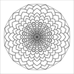 Mandala for coloring book, round ornament, irregular floral shape decoration, oriental vector, stress therapy pattern, weave yoga vector logo design element. adult mandala for coloring