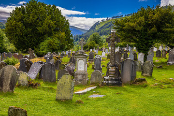 graveyard in the mountains