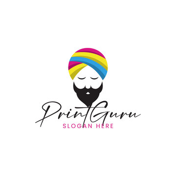 The unique logo depicts a hermit with a  head covering. It is suitable for printing companies.