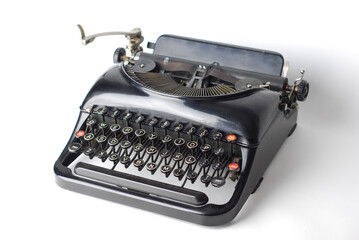 old typewriter isolated on white