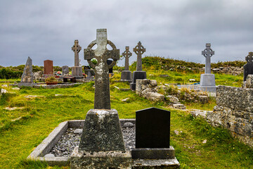 celtic cross in the cemetery