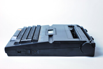 retro typewriter isolated on white background