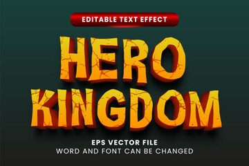 Cracked hero kingdom editable vector text effect