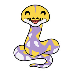 Cute lavender reticulated python cartoon