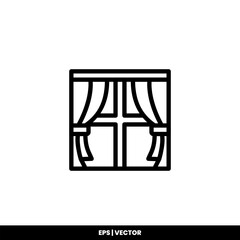 Curtain icon vector illustration logo template for many purpose. Isolated on white background.