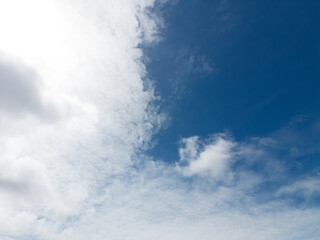 Experience the captivating beauty of fluffy white clouds drifting across a brilliant blue sky with this remarkable  image. The high-resolution photograph showes the ethereal charm of nature