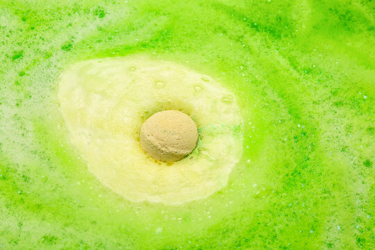 Bath bomb dissolving in water