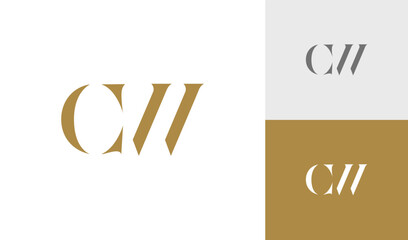 Letter CW initial monogram logo design