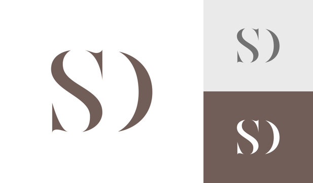 Letter SD initial monogram logo design